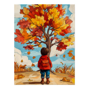 Kind im Herbst Poster