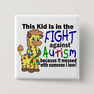 Kind im Kampf gegen Autismus Button