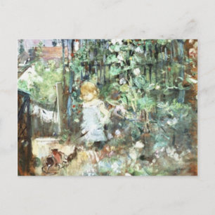 Kind im Rosengarten, Berthe Morisot Fine Art Postkarte