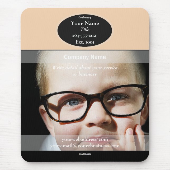 Kind in BrilleWerbemousepad - HAMbyWG Mousepad (Vorne)