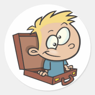 Kind in einem Gehäuse-Aufkleber Runder Aufkleber