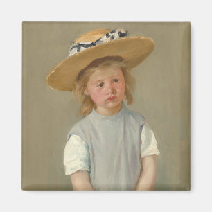 Kind in einem Strohhut   Mary Cassatt Magnet
