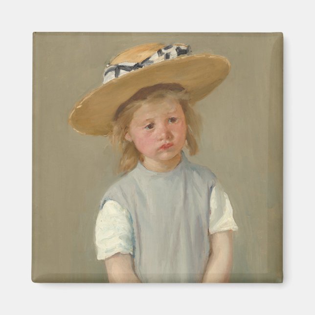 Kind in einem Strohhut | Mary Cassatt Magnet (Vorne)