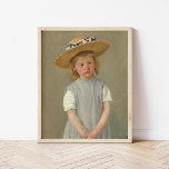 Kind in einem Strohhut | Mary Cassatt Poster<br><div class="desc">Kind in einem Strohhut (1886) von der amerikanischen Impressionistin Mary Cassatt. Original-Kunstwerk ist ein Ölgemälde auf der Leinwand, das ein Portrait eines jungen Mädchens in einem übergroßen Strohhut darstellt und einen schlichten grauen Pinavor trägt. Der ernsthafte Ausdruck auf dem Gesicht des Mädchens Set dieses Bild, abgesehen von Cassatts ähnlichen Porträts...</div>