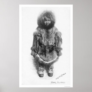 Kind in Pelz Nome Alaska 1920 Poster