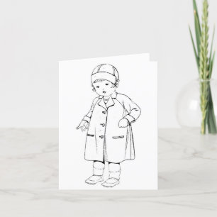 Kind in Raincoat Dankeskarte