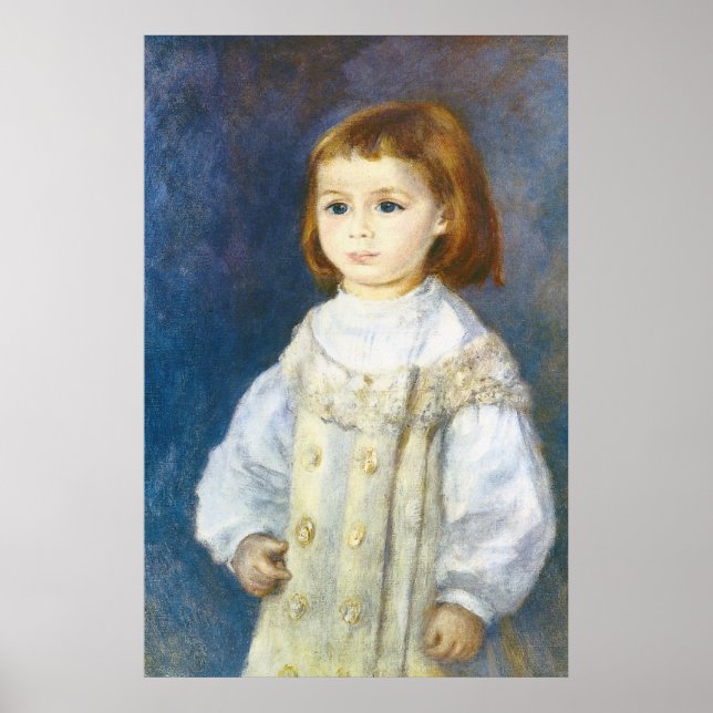 Kind in Weiß von Pierre Auguste Renoir Poster (Vorne)
