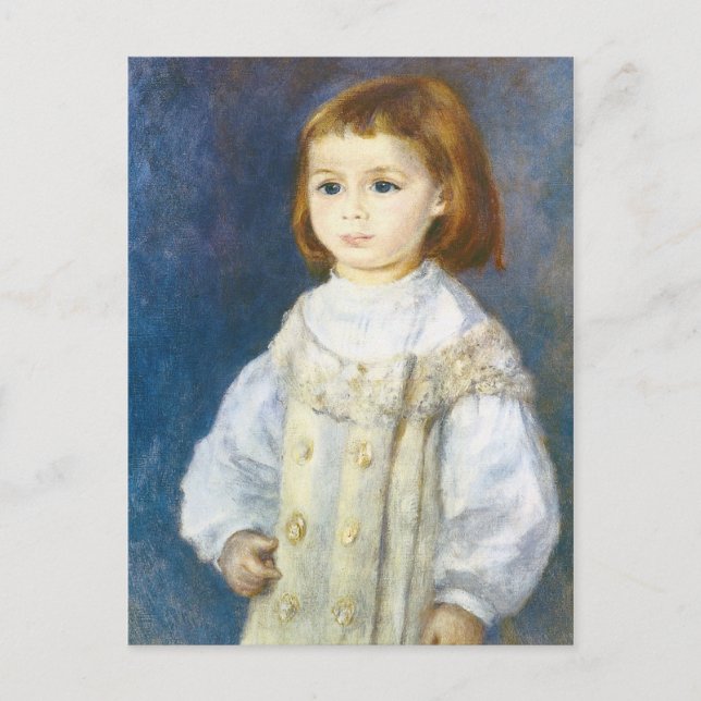 Kind in Weiß von Pierre Auguste Renoir Postkarte (Vorderseite)