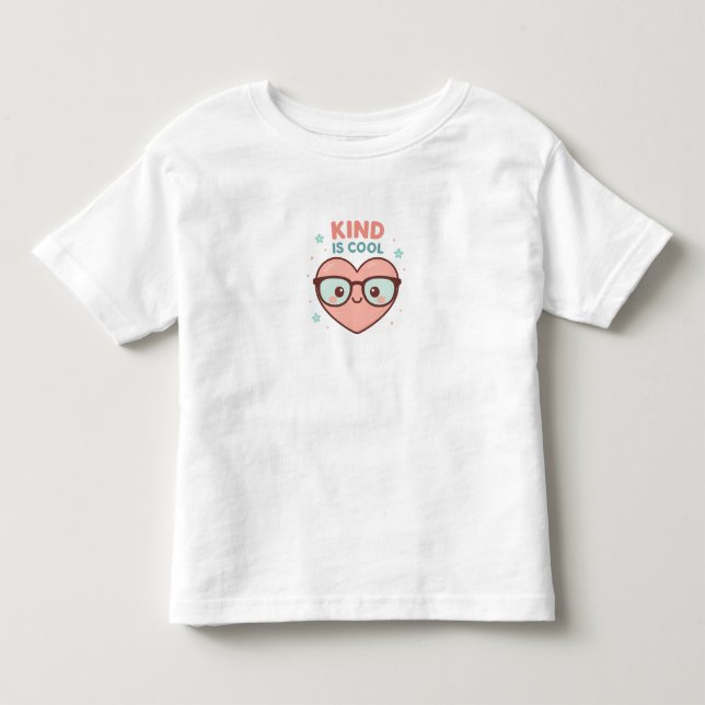 Kind Is Cool Herz – Süßes Mädchen T-Shirt (Vorderseite)