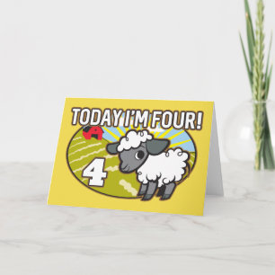 Kind ist 4. Geburtstag Heute bin ich vier! Niedlic Karte
