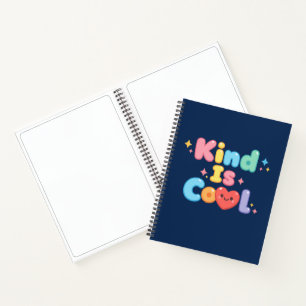 Kind ist Cool Pastell Retro-Blasen-Typografie Spir Notizbuch