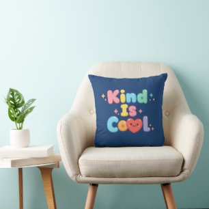 Kind ist Cool Pastell Retro Bubble-Typografie Kiss Kissen