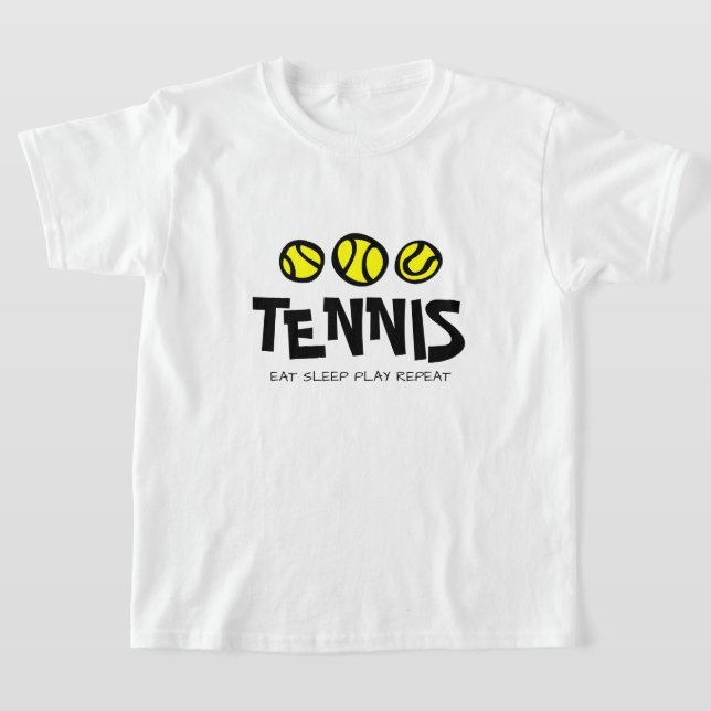 Kind ist Tennis im Shirt. Wiederholen Sie den Slee T-Shirt (Ablage )