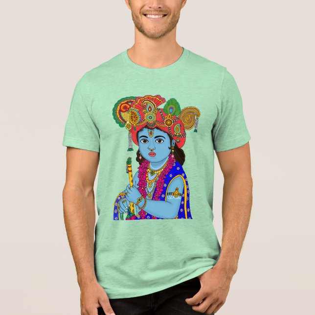 Kind-Krishna-T-Shirt Tri-Blend Shirt (Vorderseite)