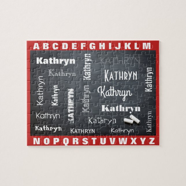 Kind lernen, den Zaubernamen zu schreiben Puzzle (Horizontal)