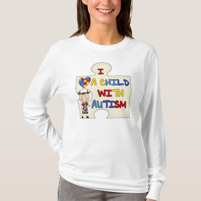 Kind mit Autismus-brünettem Mädchen 2 T-Shirt (Vorderseite)