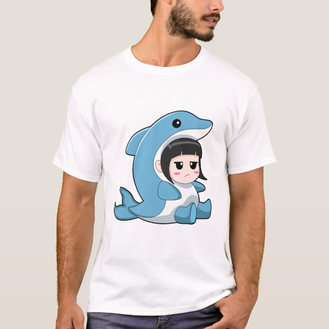 Kind mit Dolphin-Kostüm T-Shirt (Vorderseite)