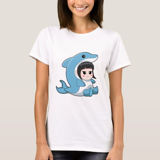 Kind mit Dolphin-Kostüm T-Shirt (Vorderseite)