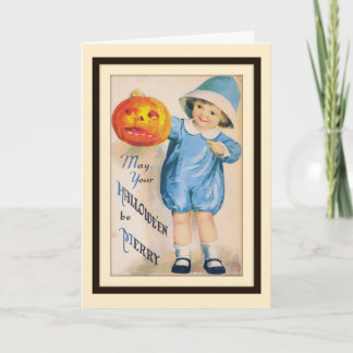 Kind mit Halloween Jack O' Lantern Card Karte