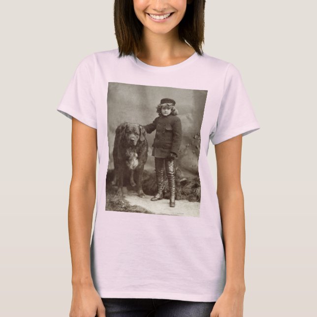 Kind mit Hund, C1885 T-Shirt (Vorderseite)