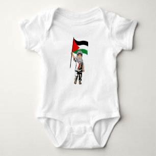 Kind mit Keffiyeh Palästina-Flagge Baby Strampler
