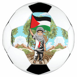Kind mit Keffiyeh Palästina-Flagge Fußball