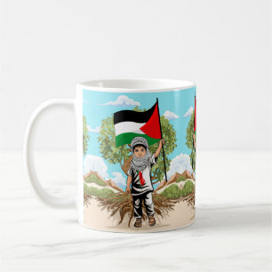 Kind mit Keffiyeh Palästina-Flagge Kaffeetasse