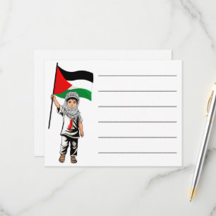 Kind mit Keffiyeh Palästina-Flagge RSVP Karte