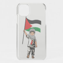 Kind mit Keffiyeh Palästina-Flagge