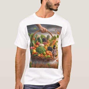 "Kind mit Korb aus Obst und Gemüse T-Shirt