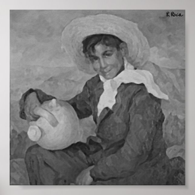 Kind mit Krug Oils Atwork Plakat (Vorne)