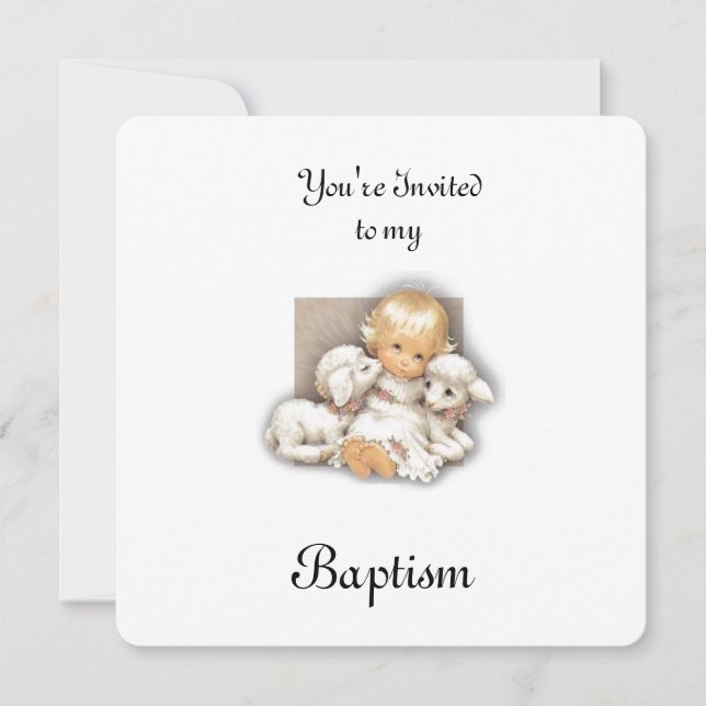 Kind mit Lamm Einladung (Vorderseite)