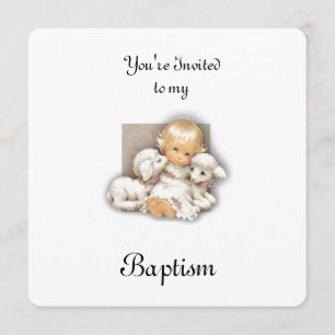 Kind mit Lamm Einladung