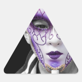 Kind mit Lila Keramik Dreieckiger Aufkleber