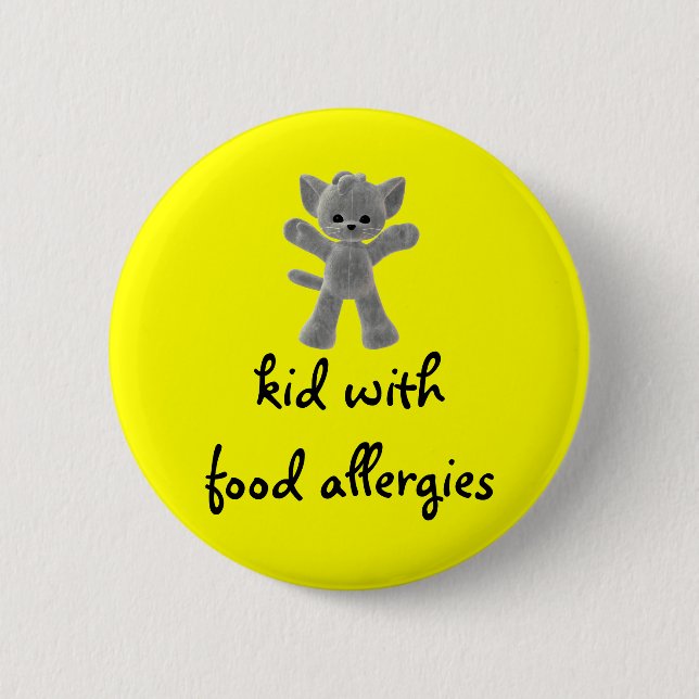 Kind mit Nahrungsmittelallergien Button (Vorderseite)