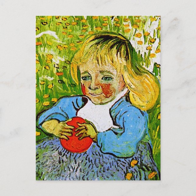Kind mit Orange Van Gogh Fine Art Postkarte (Vorderseite)