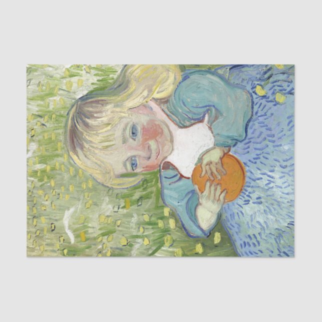 Kind mit Orange, Vincent Van Gogh Seidenpapier (Vorderseite)
