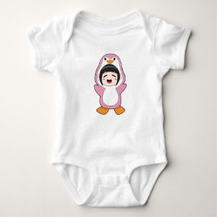 Kind mit Penguin-Kostüm Baby Strampler