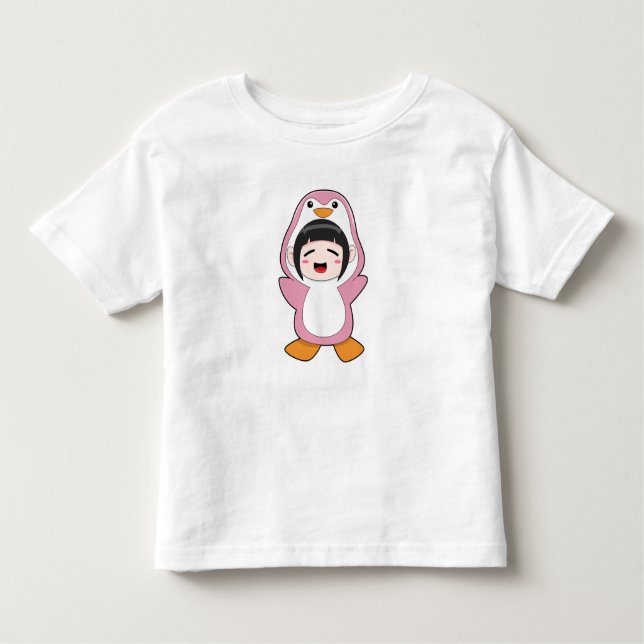 Kind mit Penguin-Kostüm Kleinkind T-shirt (Vorderseite)