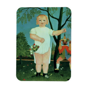 Kind mit Puppe, c.1903 (Öl auf Leinwand) Magnet