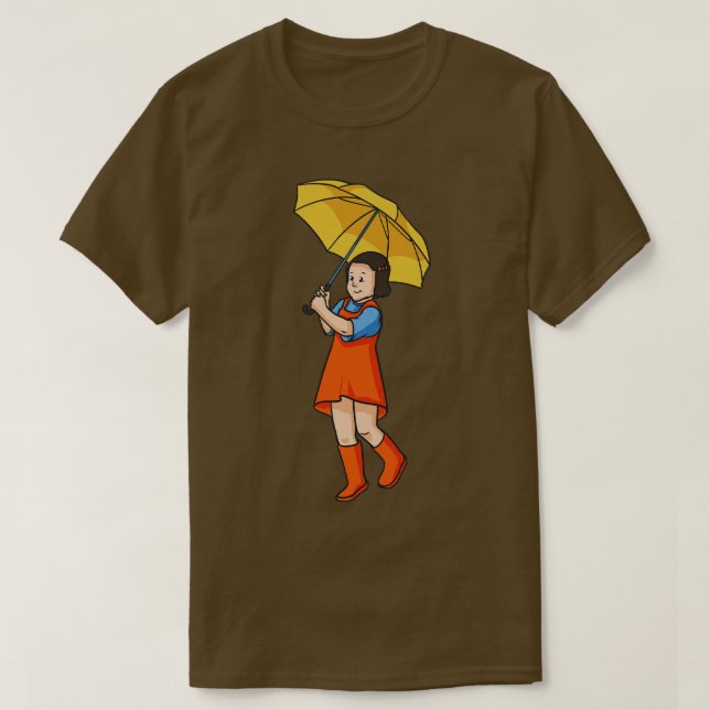 Kind mit Regenschirm Kinder T-Shirt (Design vorne)