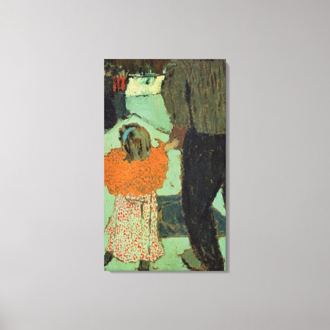 Kind mit rotem Schal, c. 1891 Leinwanddruck (Vorderseite)