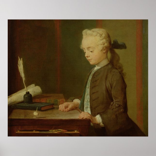 Kind mit Teetotum, 1738 Poster (Vorne)