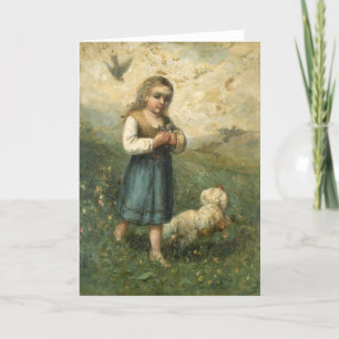 Kind mit Vögeln und Hund - Edward Banister Karte