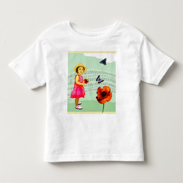 Kind: Musik der Liebe I! Mohnblumenschmetterlinge Kleinkind T-shirt (Vorderseite)