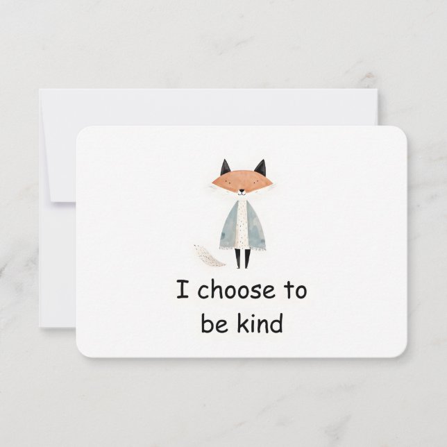 Kind Red Fox Woodland Animal Affirmation Card Einladung (Vorderseite)