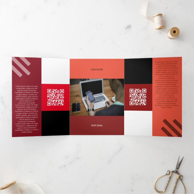 Kind Red Squash von QR Codes Dreifach Gefaltete Karte (Innenseite)