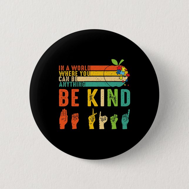 Kind selber Gebärdensprache Handautismus Sensibili Button (Vorderseite)