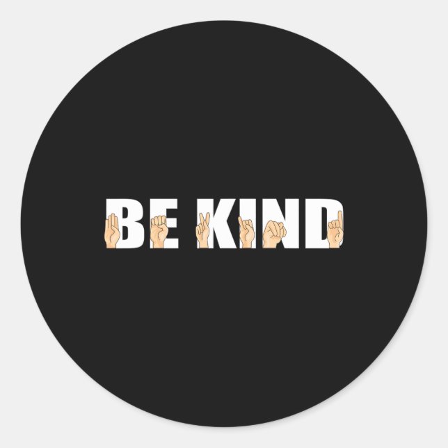 Kind Sign Language Deaf Runder Aufkleber (Vorderseite)