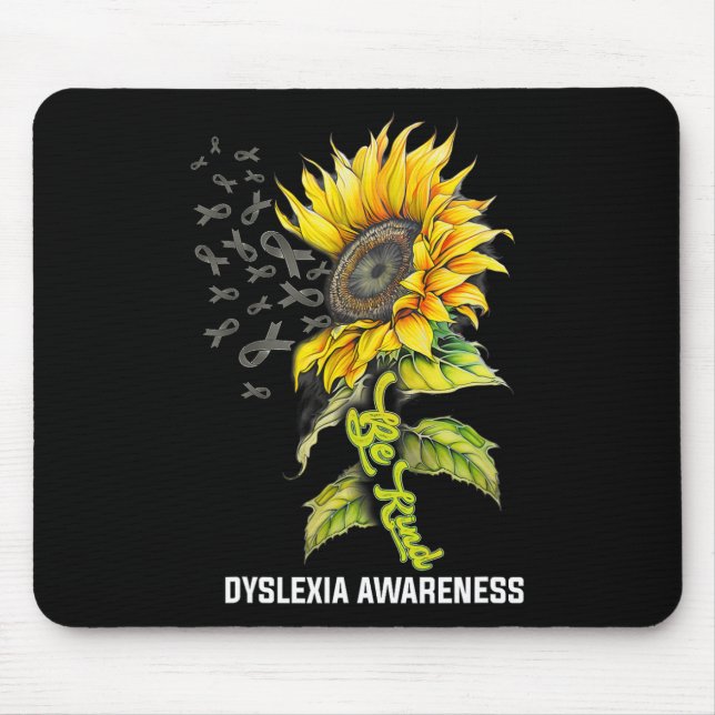 Kind Sonnenblume Dyslexie Bewusstsein Mousepad (Vorne)